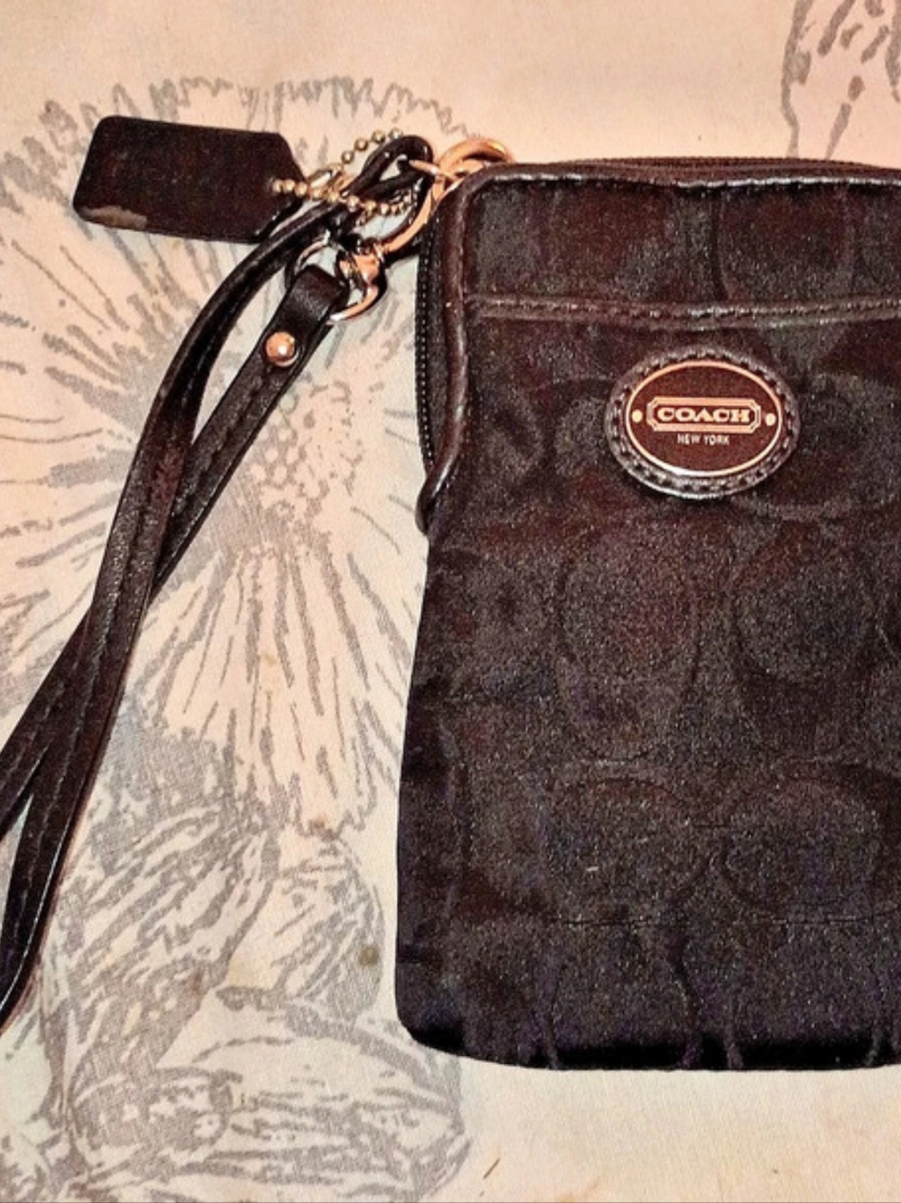 Coach Black Wristlet Phone Case